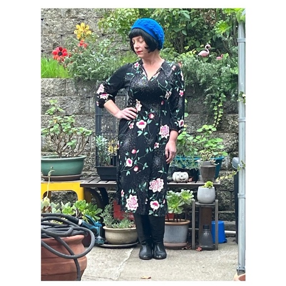 hanae mori Dresses & Skirts - VINTAGE FLORAL NYLON DRESS | HANAE MORI